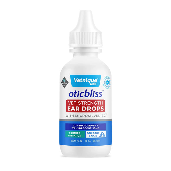 Vetnique Labs Oticbliss Vet-Strength Pet Ear Drops with MicroSilver BG™