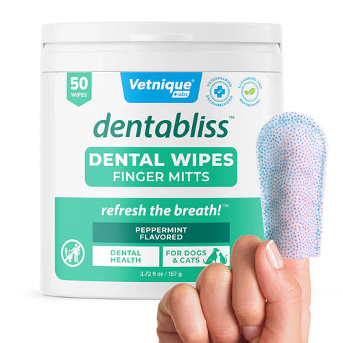 Vetnique Labs Dentabliss Daily Dental Wipes Finger Mitts 50 Count Jar