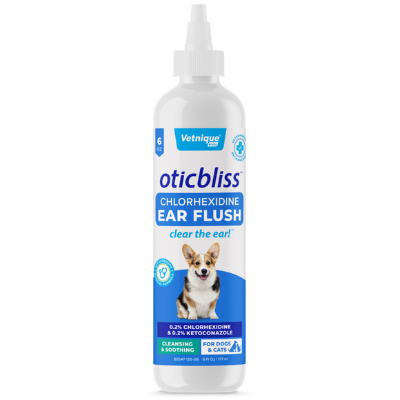 Vetnique Labs Oticbliss™ Anti-Bacterial & Anti-Fungal Chlorhexidine Ear Flush (6 oz)