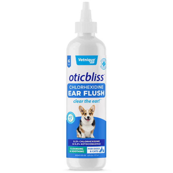 Vetnique Labs Oticbliss Anti-Bacterial & Anti-Fungal Chlorhexidine Ear Flush