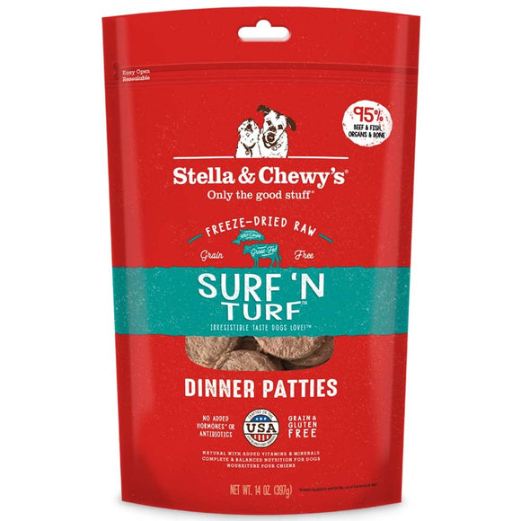 Stella & Chewy's Freeze-Dried Raw Dinner Patties for Dogs - Surf 'n Turf Recipe