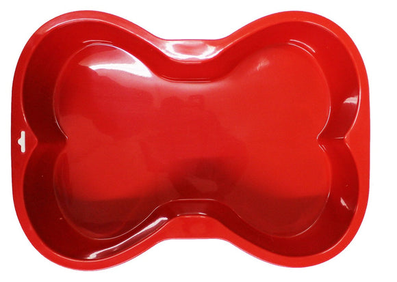 Puppy Cake Silicone Dog Bone Pan (Red)