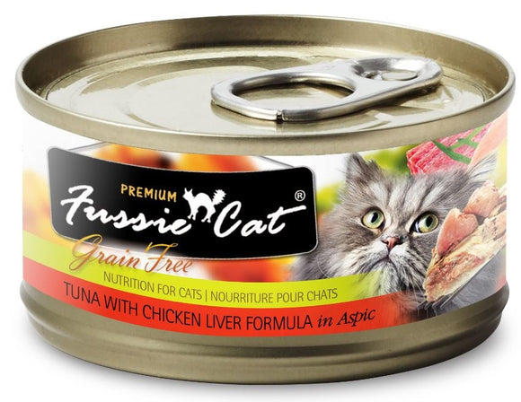 Fussie Cat Premium Grain Free Tuna with Chicken Liver in Aspic Canned Cat Food