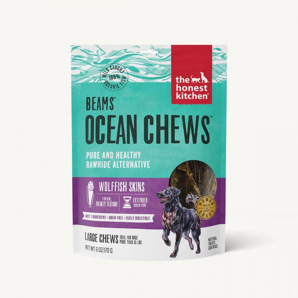 The Honest Kitchen BEAMS Grain Free Large Ocean Chews Wolffish Skin Dog Treats