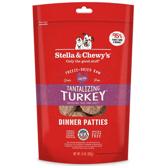 Stella & Chewy's Dog Freeze-Dried Raw Tantalizing Turkey Patties