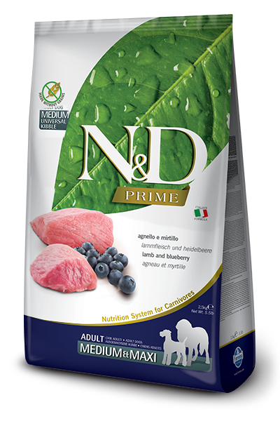 Farmina Prime N&D Natural & Delicious Lamb & Blueberry Adult Medium & Maxi Dog Food