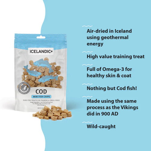 Icelandic+ Mini Cod Fish Chip Treats for Training & Small Dogs