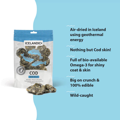 Icelandic+ Cod Skin Rolls Dog Treats