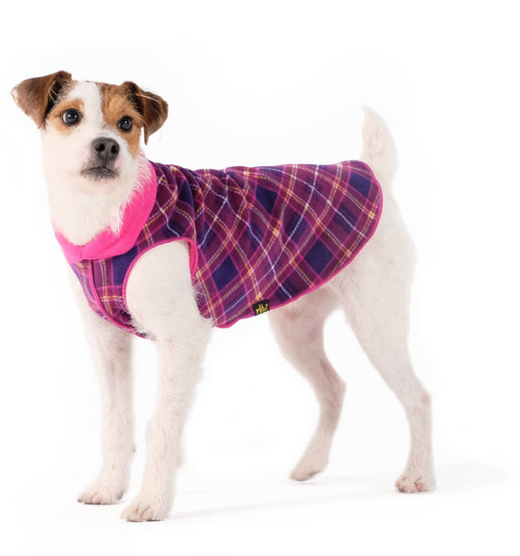 Goldpaw Double Fleece Mulberry Plaid/Fuchsia*