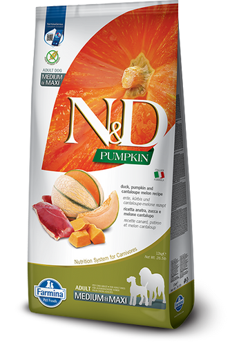 Farmina N&D Pumpkin Grain-Free Canine Duck & Cantaloupe Melon Adult Medium & Maxi