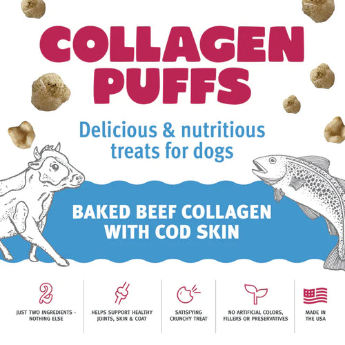 Icelandic+™ Beef Collagen Puffs with Cod Skin Treats for Small Dogs