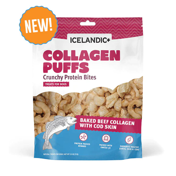 Icelandic+™ Beef Collagen Puffs with Cod Skin Treats for Small Dogs