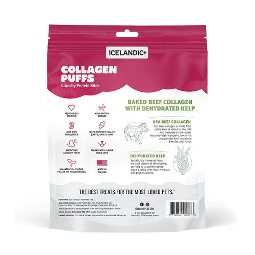 Icelandic Beef Collagen Puffs with Kelp Treats for Dogs