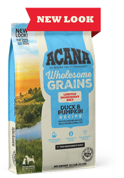 ACANA Wholesome Grains Limited Ingredient Diet Dry Dog Food, Duck & Pumpkin Recipe