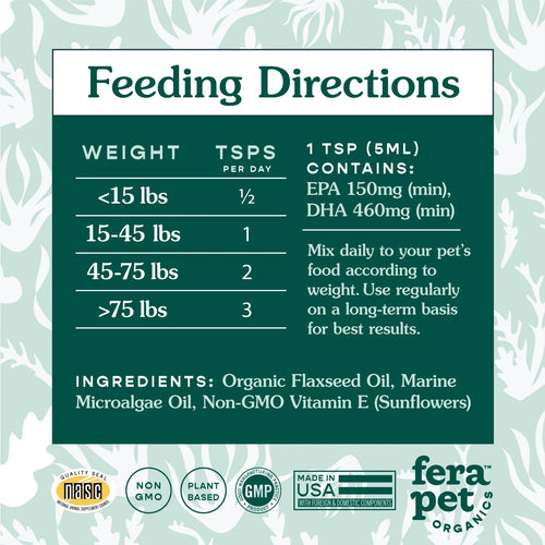 Fera Vegan Omega-3 Algae Oil for Dogs & Cats