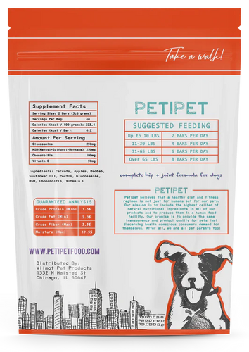 Petipet Mobility Bars Hip & Joint Pain Relief Dog Supplement