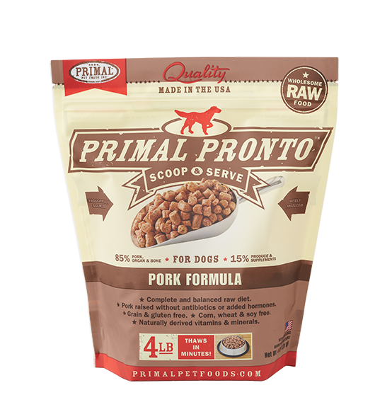 Primal Pronto Canine Frozen Raw Pork 4#