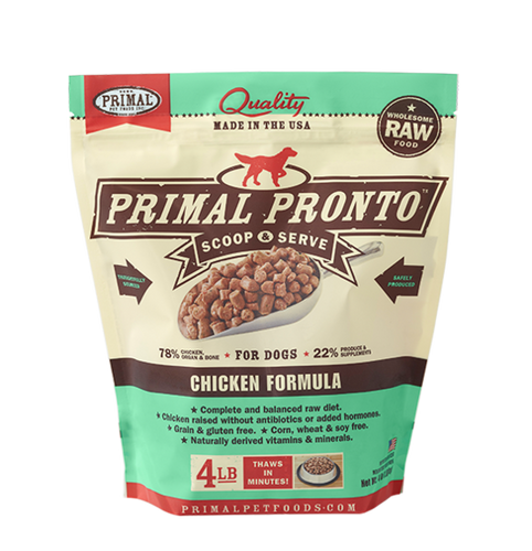 Primal Pronto Canine Frozen Raw Chicken 4#