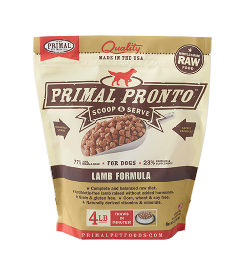 Primal Pronto Canine Frozen Raw Lamb 4#