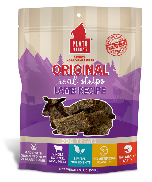 Plato Original Lamb Strips Dog Treats