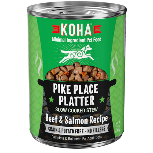 Koha Pike Place Platter Slow Cooked Stew Beef & Salmon Recipe for Dogs