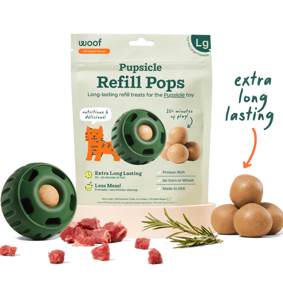 Woof Pupsicle Refill Pops Peanut Butter & Beef Recipe