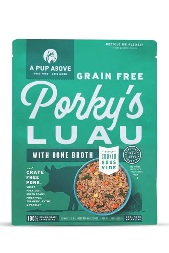 A Pup Above Porky's Luau Dog Food