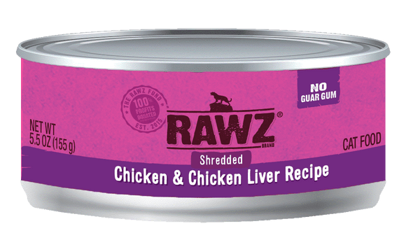 RAWZ Shredded Chicken & Chicken Liver Canned Cat Food