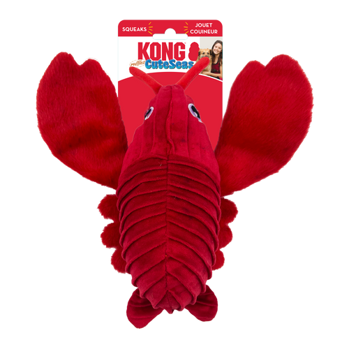 Kong Cuteseas Rufflez Dog Toy Lobster SM/MD