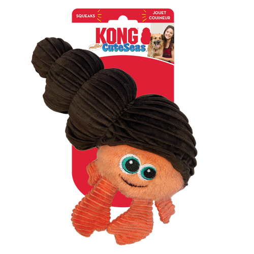 Kong Cuteseas Rufflez Dog Toy Hermit Crab SM/MD