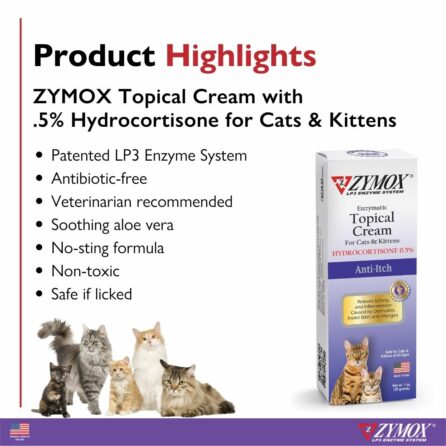 Zymox Topical Cream Cats & Kittens w/HC 1oz