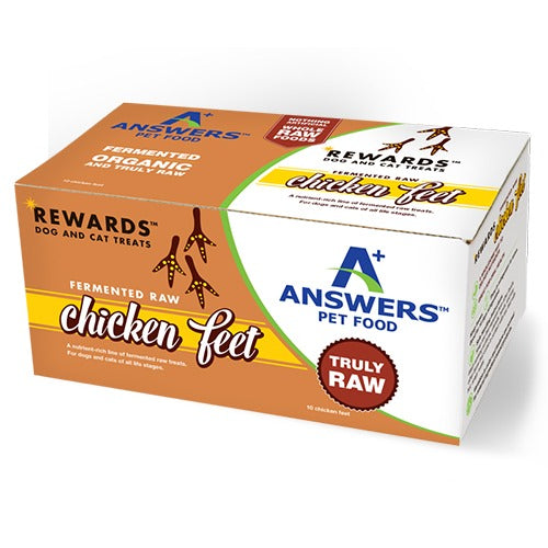 Answers Rewards Fermented Raw Organic Chicken Feet Dog and Cat Treats