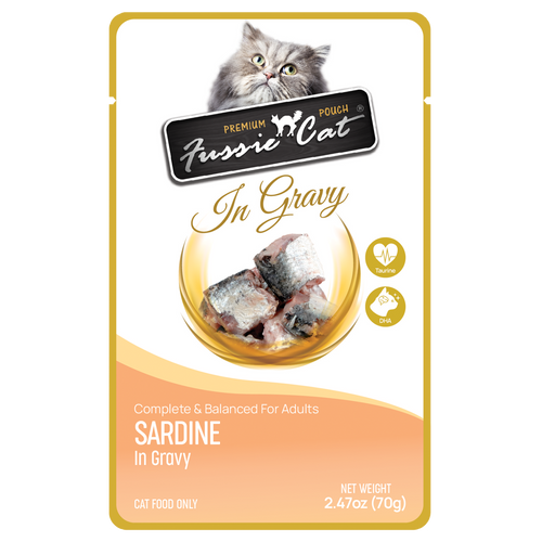 Fussie Cat Sardine in Gravy Cat Food (2.47 oz (70g) Pouch)