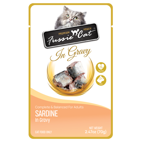 Fussie Cat Sardine in Gravy Cat Food (2.47 oz (70g) Pouch)