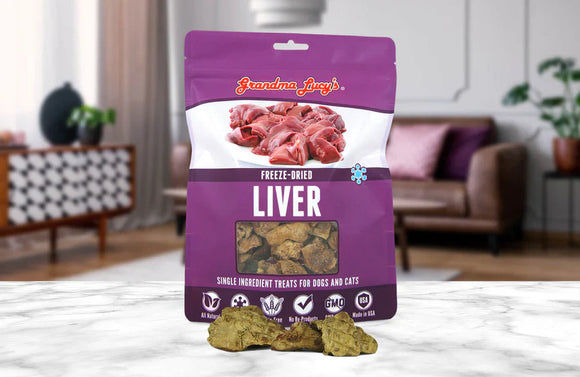 Grandma Lucy's Freeze-Dried Beef Liver Treats for Dogs and Cats