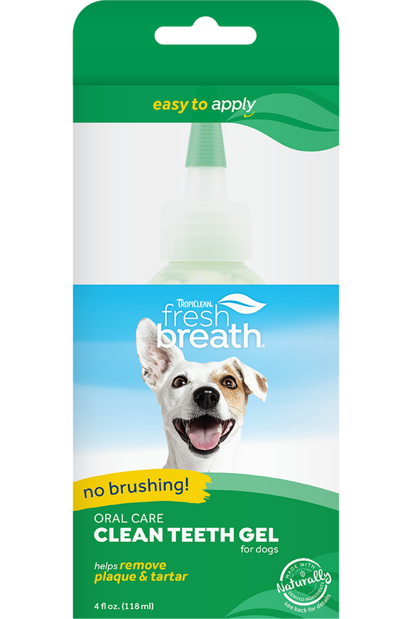 TropiClean Fresh Breath No Brushing Clean Teeth Dental & Oral Care Gel for Dogs