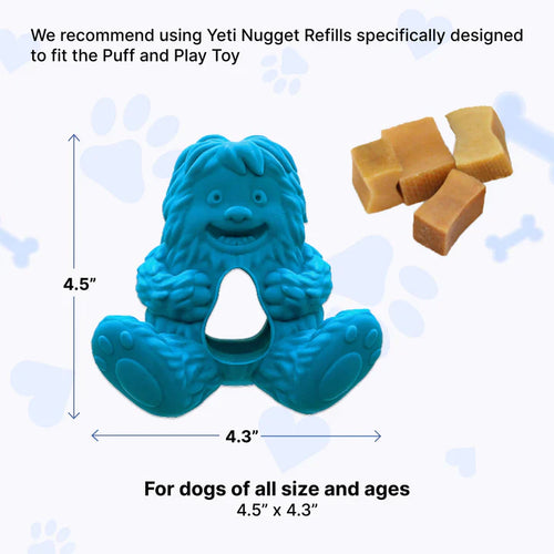 Yeti Puff and Play Dog Toy Interactive Nuggets Treats Dispenser Puzzle