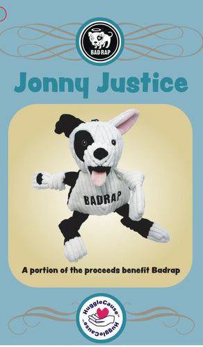 HuggleHounds BadRap, Jonny Justice Knottie Plush Dog Toy, Large