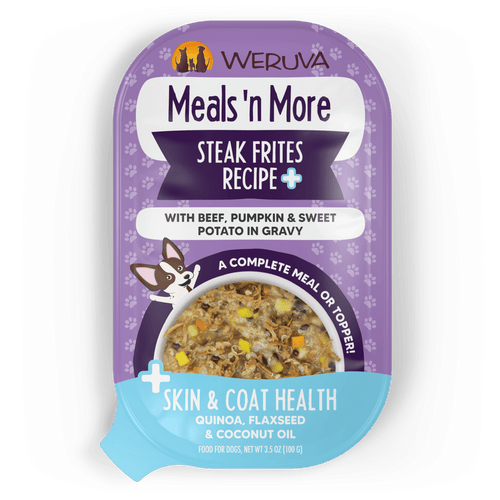 Weruva Meals 'n More Steak Frites Recipe Plus with Beef, Pumpkin & Sweet Potato in Gravy Dog Food