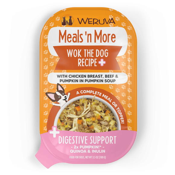 Weruva Meals 'n More Wok The Dog Recipe Plus with Chicken Breast, Beef & Pumpkin in Pumpkin Soup