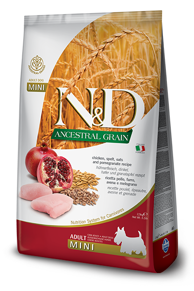 Farmina N&D Natural & Delicious Low Grain Mini Adult Chicken & Pomegranate Dry Dog Food