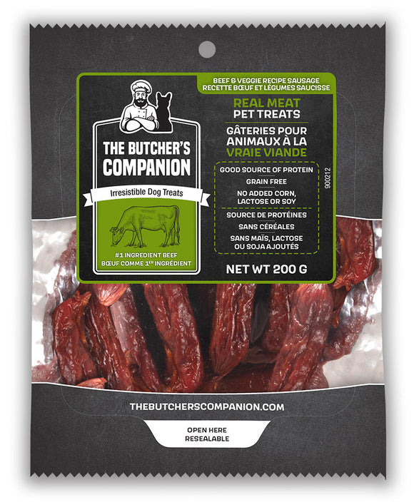 Butcher's Companion Dog Sausage Sticks Beef & Veg 7.1oz