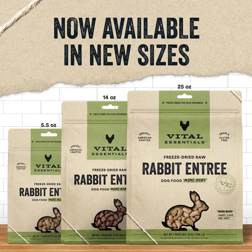 Vital Essentials Freeze-Dried Raw Rabbit Entrée Mini Nibs Dog Food