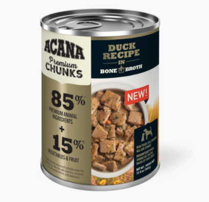 ACANA Premium Chunks Duck Recipe in Bone Broth Wet Dog Food