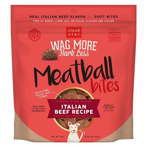 Cloud Star Wag More Bark Less Meatballs: Beef Dog Treats