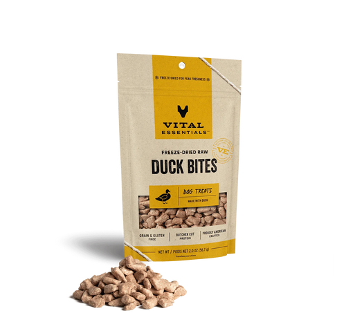 Vital Essentials Freeze-Dried Raw Duck Bites Dog Treats