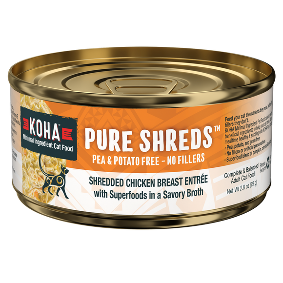 KOHA Cat Pure Shredded Chicken 2.8oz