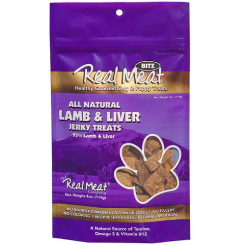 Real Meat Dog Jerky Lamb Liver 4oz