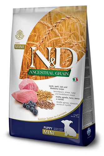 Farmina N&D Ancestral Grain Puppy Mini Lamb & Blueberry