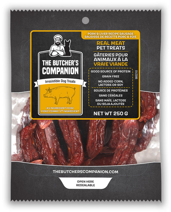 Butcher's Companion Dog Sausage Sticks Pork & Liver 8.8oz